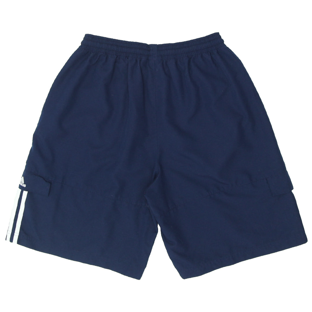 Mens Adidas White Stripes Navy Shorts