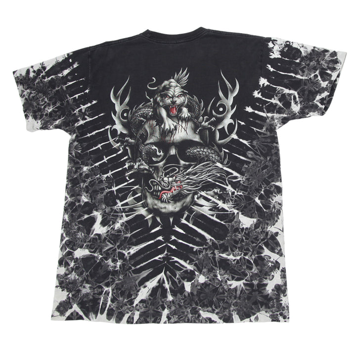 Mens Y2K Survivors Skull Dragon AOP T-Shirt