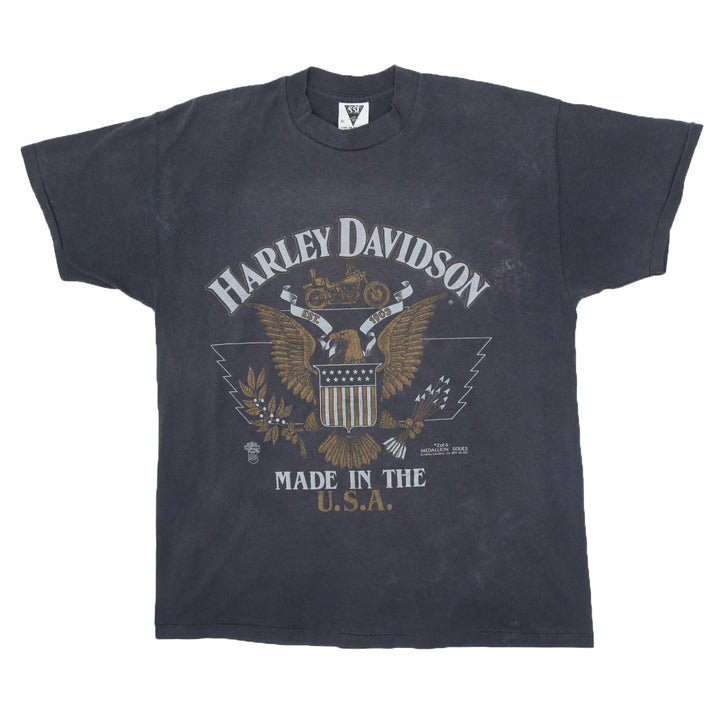 Vintage Harley Davidson Made In The USA T-Shirt Single Stitch Black SSI XL