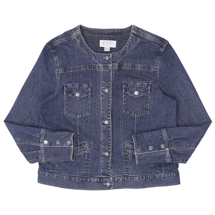 Y2K Annex Stretch Collarless Denim Jacket