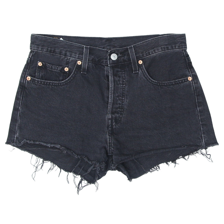 Ladies Levis 501 Waterless Black Denim Shorts