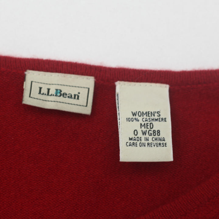 Ladies L.L.Bean V-Neck Cashmere Red Sweater