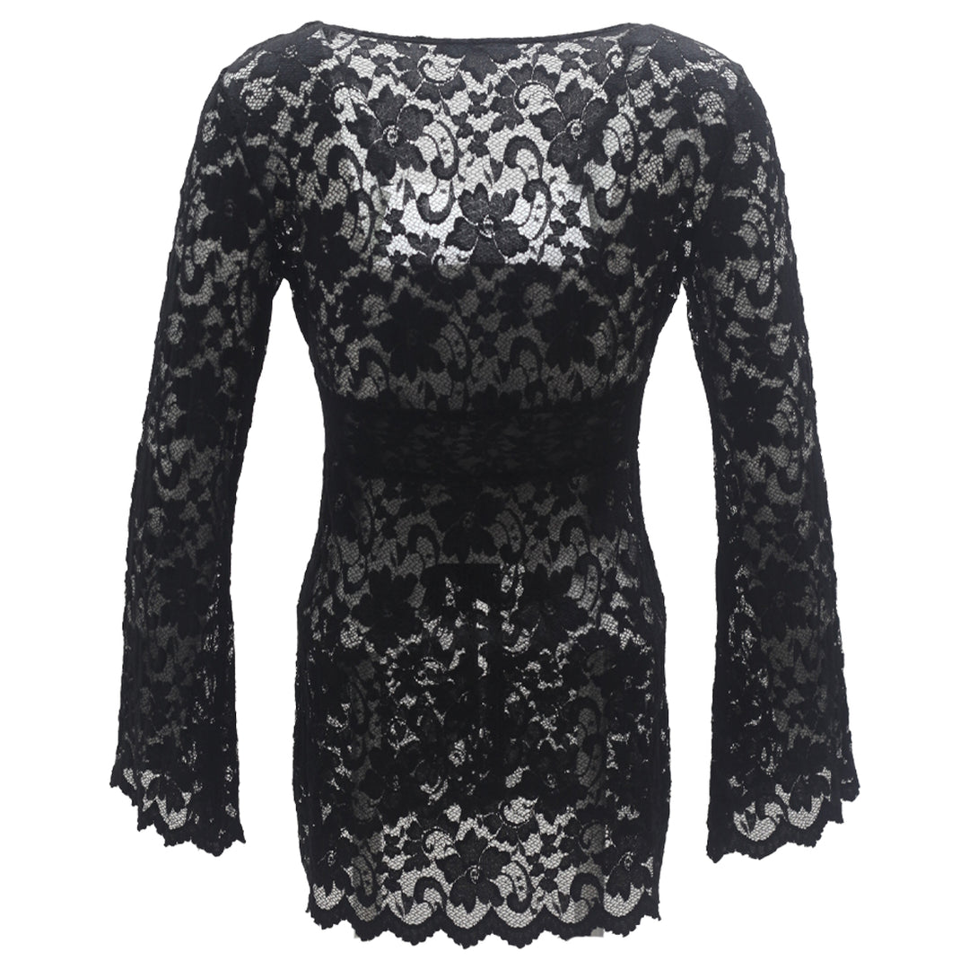 Ladies Cabi Black Lace Mesh Front Tie Cover Ups