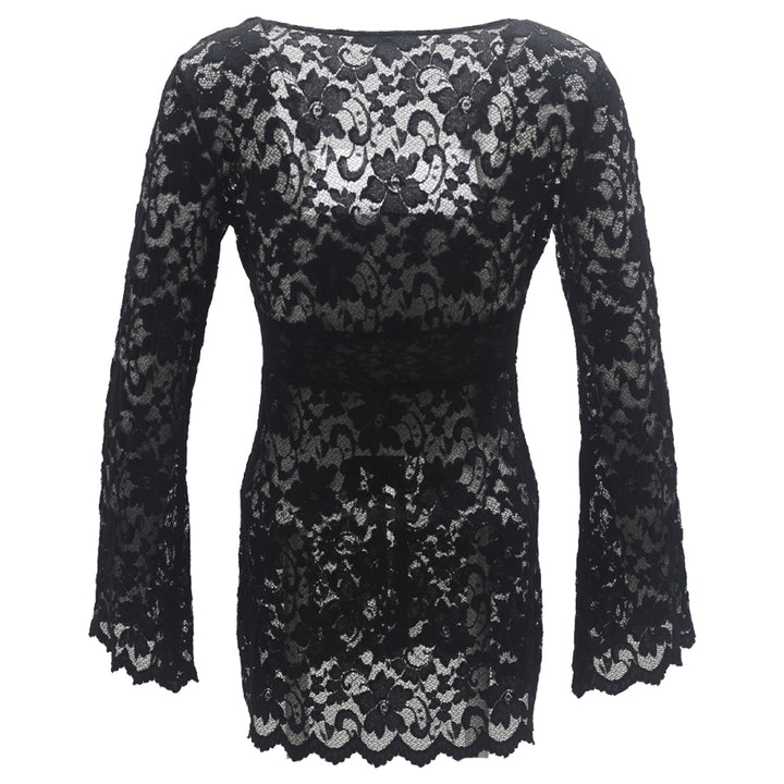 Ladies Cabi Black Lace Mesh Front Tie Cover Ups