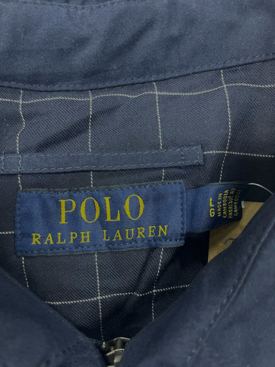 Mens Polo Ralph Lauren Full Zip Plaid Lined Harrington Jacket